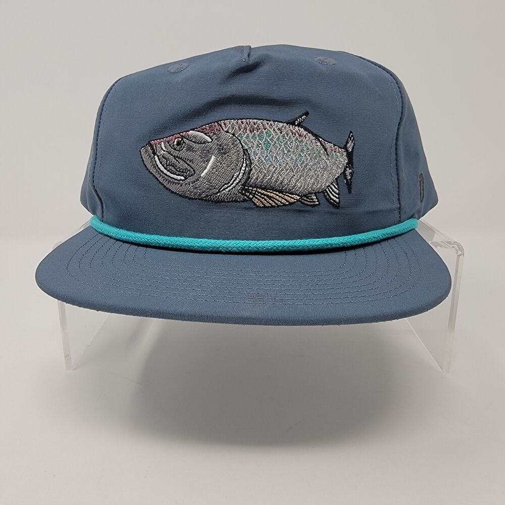 Duck Camp Tarpon Fishing Rope Hat Blue Snapback Embroidered Cap